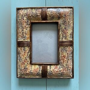 3 for 75$Tabletop shiny stained glass Vintage Frame‎ with Bronze metal detailing